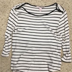 black and white 3/4 sleeve length